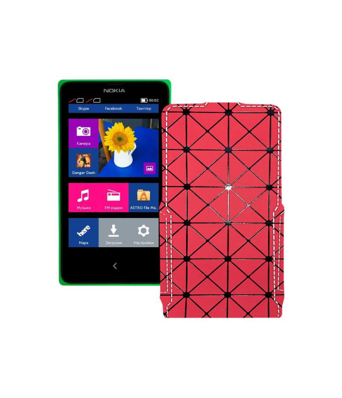 Чохол-флип з екошкіри для телефону Nokia X Dual Sim