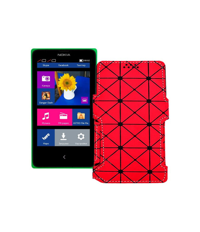 Чохол-книжка з екошкіри для телефону Nokia X Dual Sim