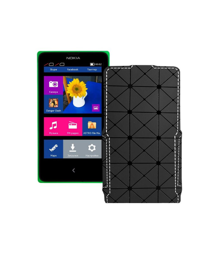 Чохол-флип з екошкіри для телефону Nokia X Dual Sim