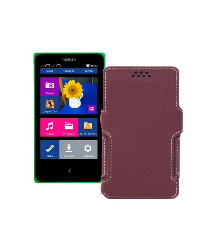 Чохол-книжка з екошкіри для телефону Nokia X Dual Sim