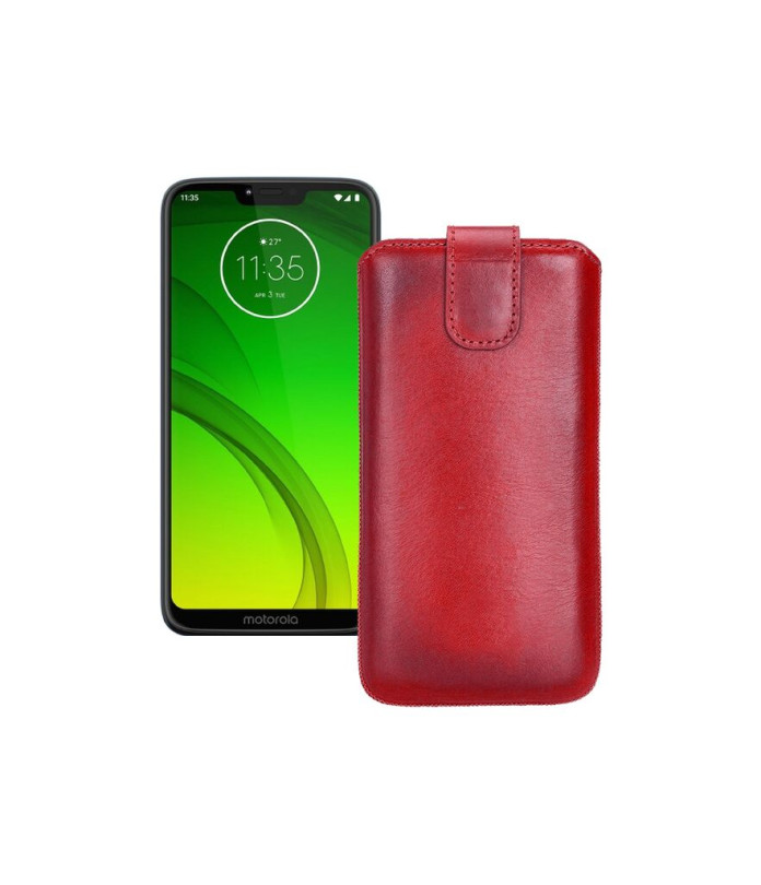 Витяжка з екошкіри для телефону Motorola Moto G7