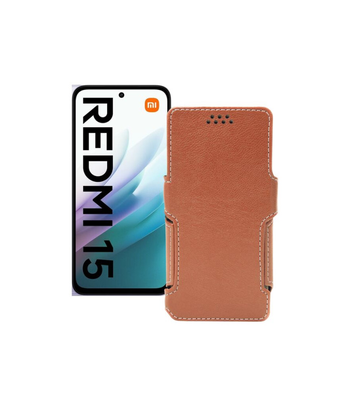 Чохол-книжка з екошкіри для телефону Xiaomi Redmi 15
