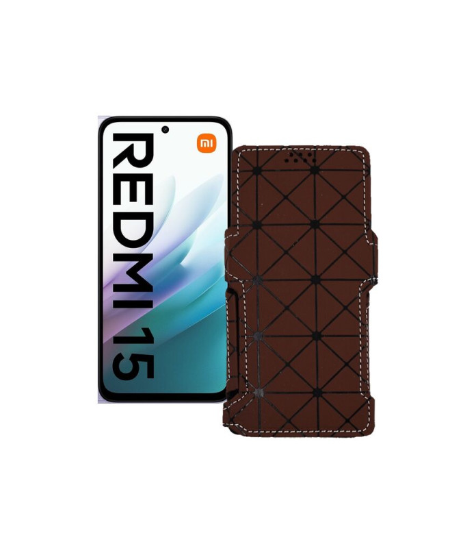 Чохол-книжка з екошкіри для телефону Xiaomi Redmi 15