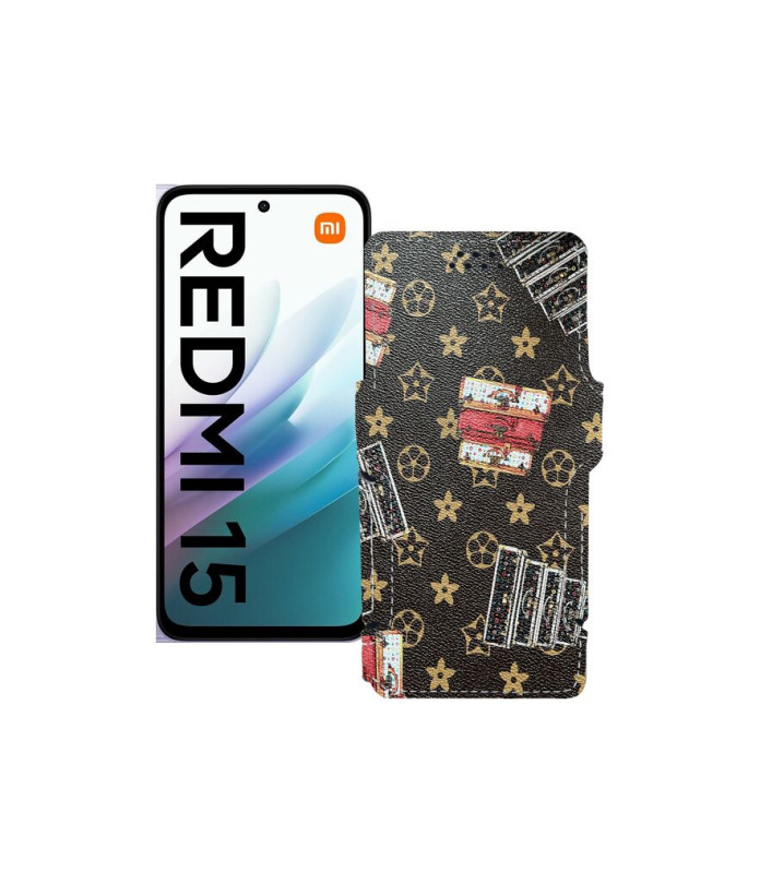 Чохол-книжка з екошкіри для телефону Xiaomi Redmi 15