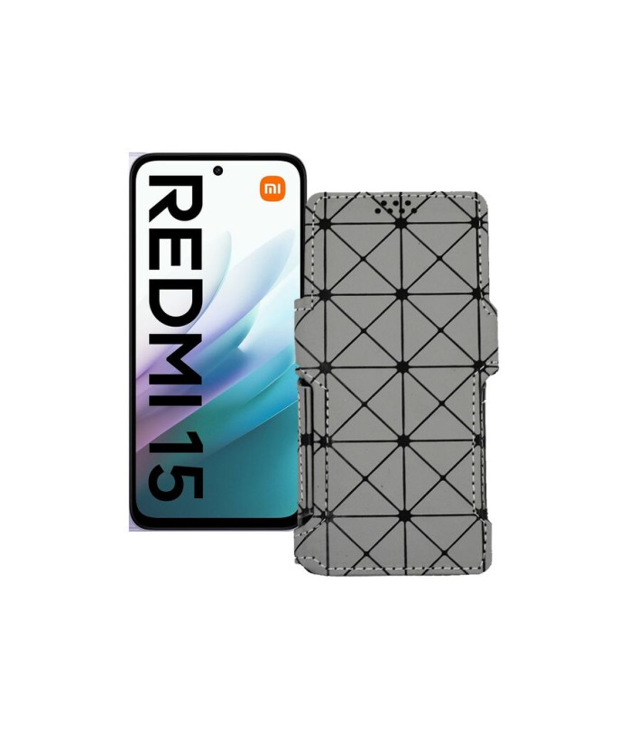 Чохол-книжка з екошкіри для телефону Xiaomi Redmi 15