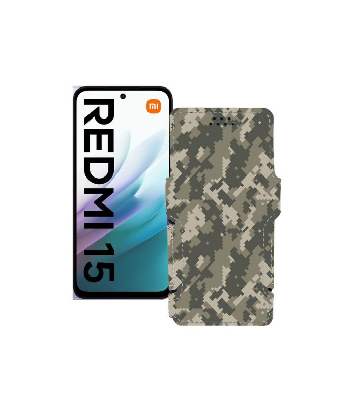 Чохол-книжка з екошкіри для телефону Xiaomi Redmi 15