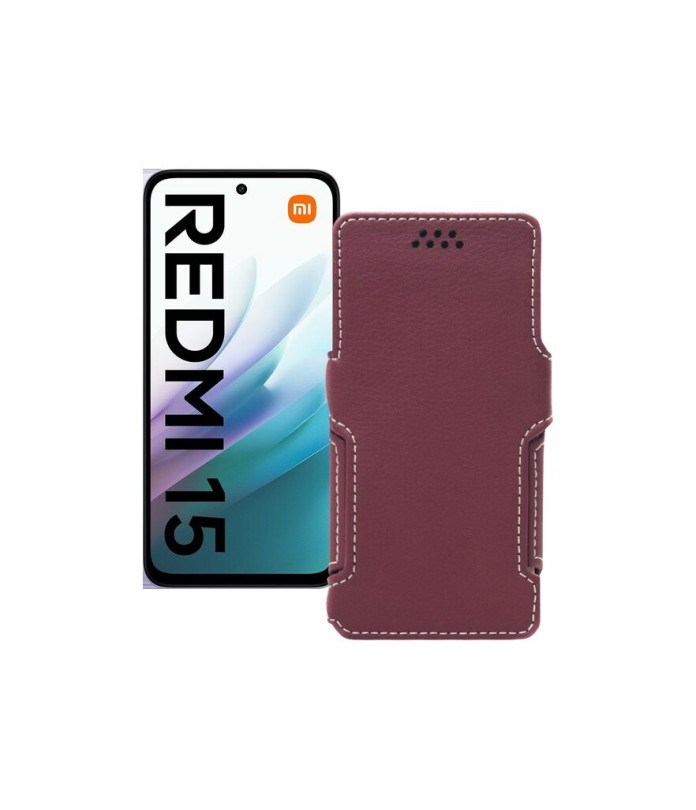Чохол-книжка з екошкіри для телефону Xiaomi Redmi 15