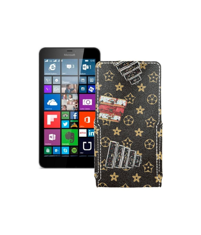 Чохол-флип з екошкіри для телефону Microsoft Lumia 640 XL