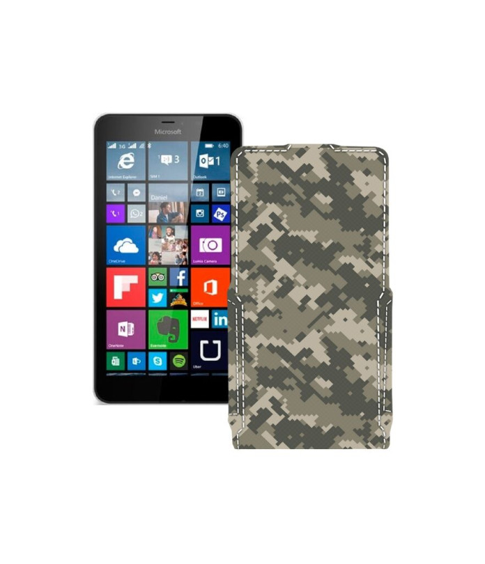 Чохол-флип з екошкіри для телефону Microsoft Lumia 640 XL