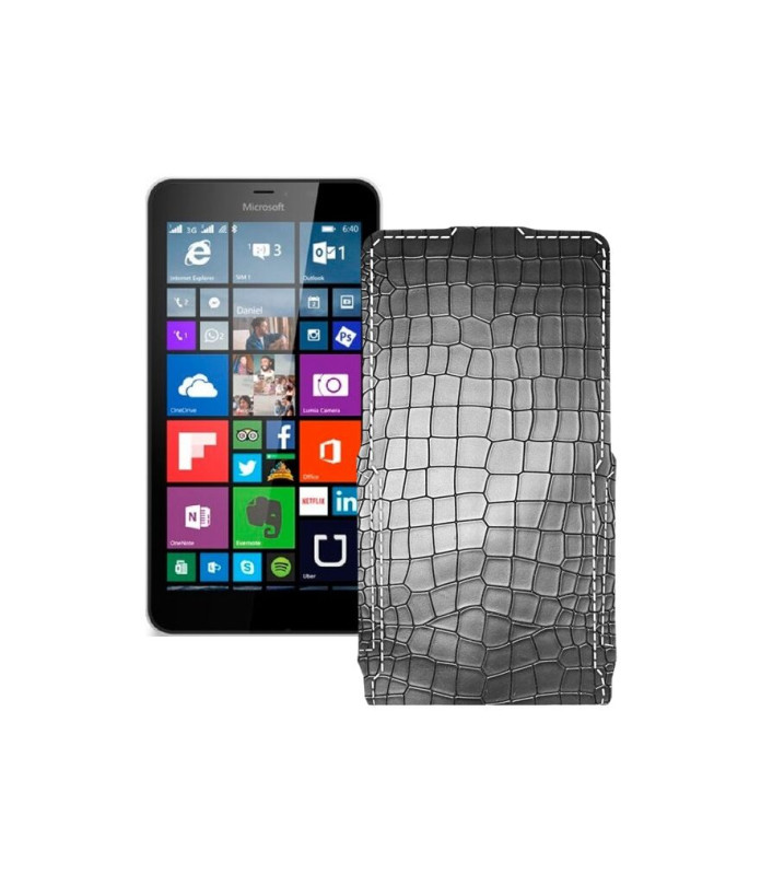 Чохол-флип з екошкіри для телефону Microsoft Lumia 640 XL