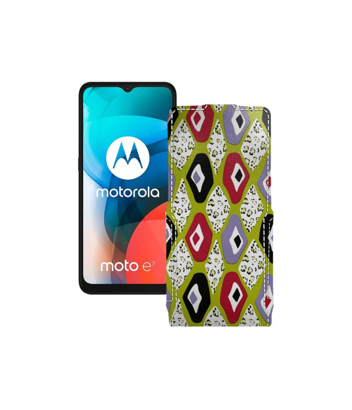 Чохол-флип з екошкіри для телефону Motorola Moto E7