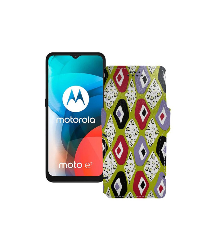 Чохол-книжка з екошкіри для телефону Motorola Moto E7