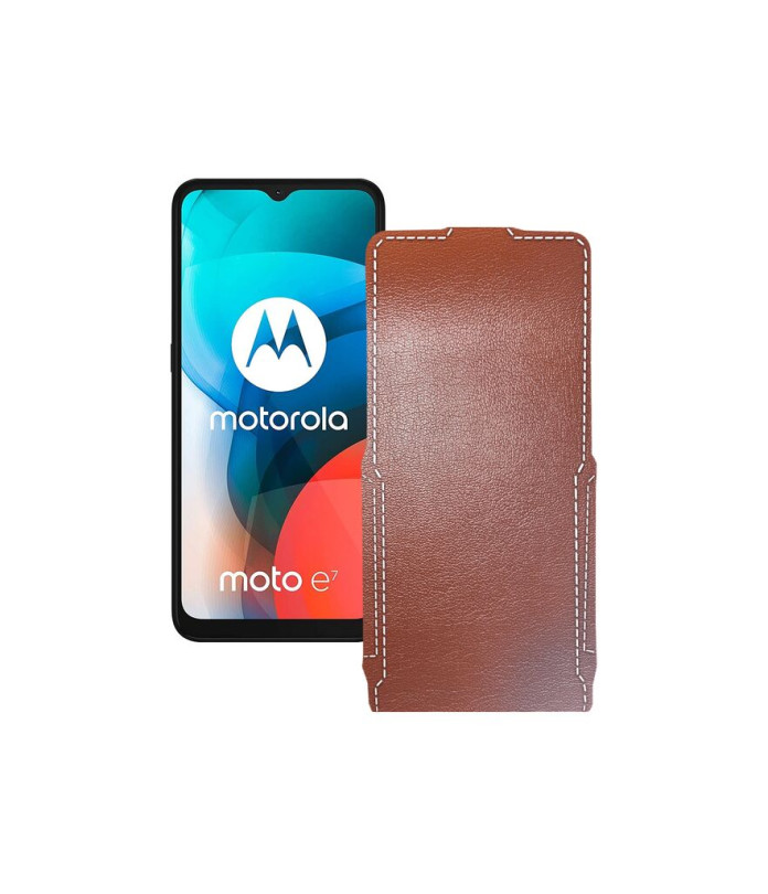 Чохол-флип з екошкіри для телефону Motorola Moto E7