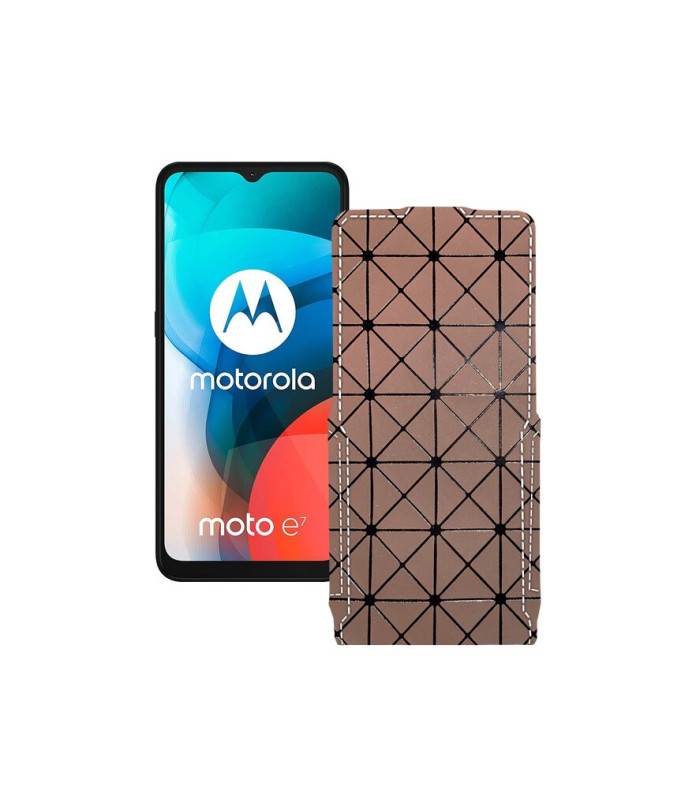 Чохол-флип з екошкіри для телефону Motorola Moto E7