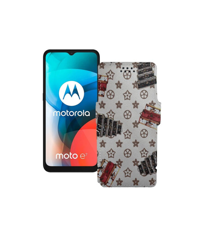 Чохол-книжка з екошкіри для телефону Motorola Moto E7