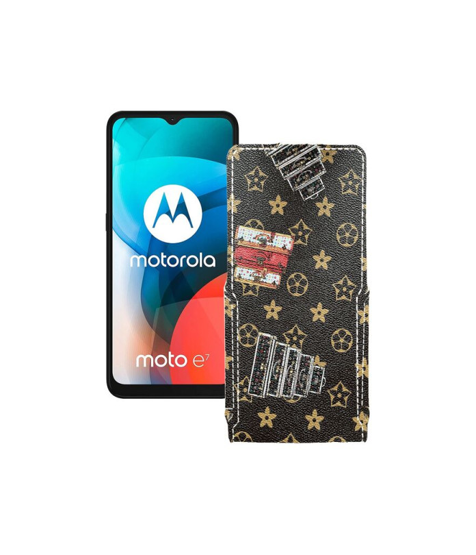 Чохол-флип з екошкіри для телефону Motorola Moto E7