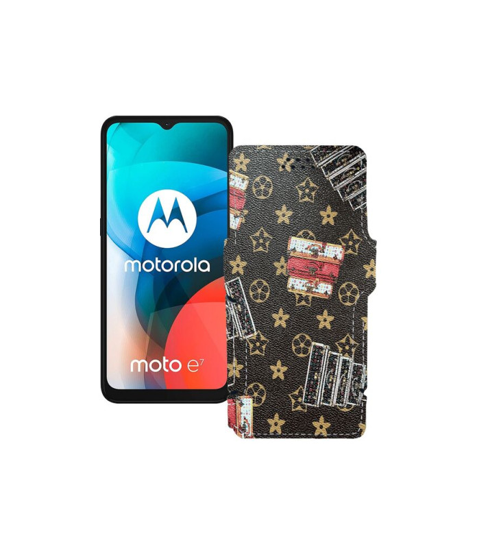 Чохол-книжка з екошкіри для телефону Motorola Moto E7