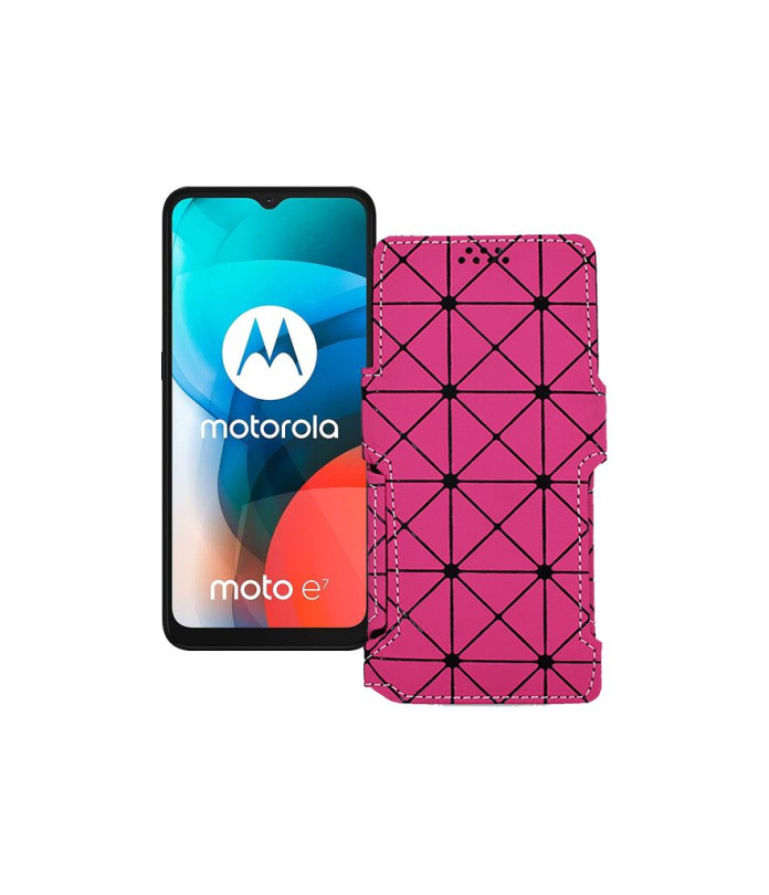 Чохол-книжка з екошкіри для телефону Motorola Moto E7