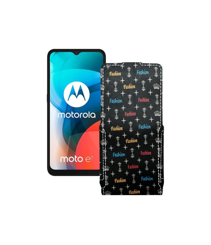 Чохол-флип з екошкіри для телефону Motorola Moto E7