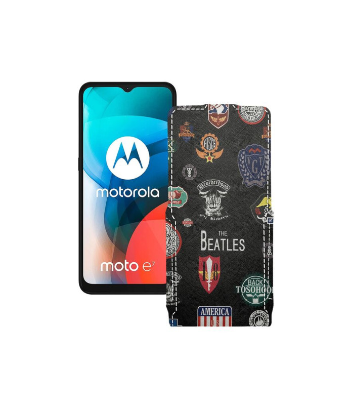 Чохол-флип з екошкіри для телефону Motorola Moto E7