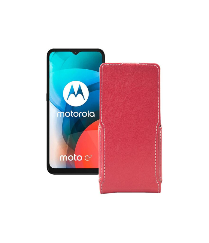 Чохол-флип з екошкіри для телефону Motorola Moto E7