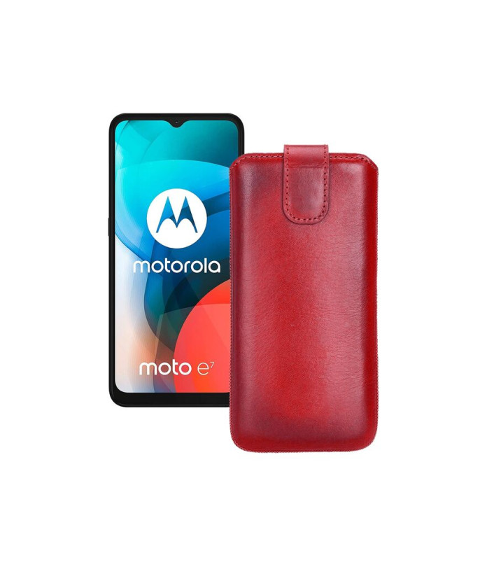 Витяжка з екошкіри для телефону Motorola Moto E7