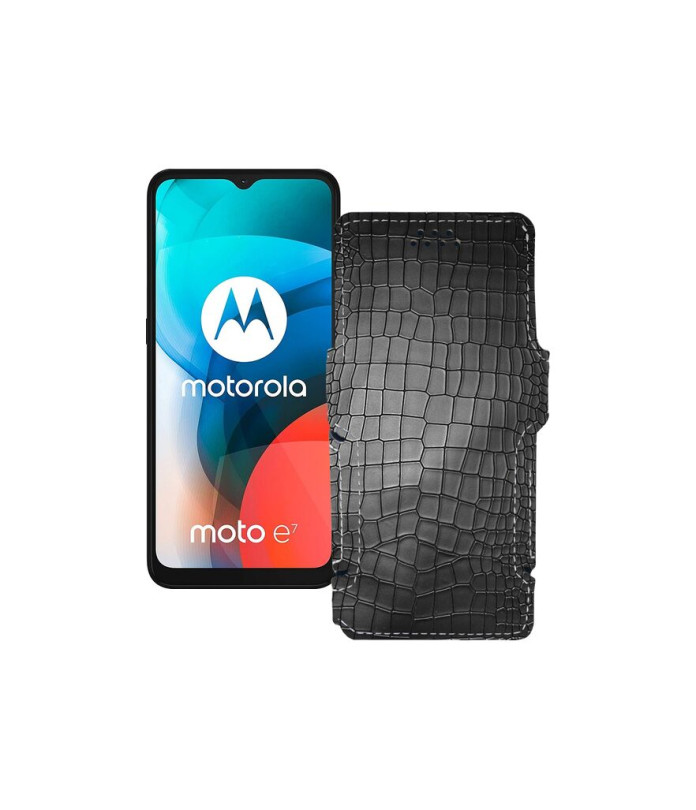 Чохол-книжка з екошкіри для телефону Motorola Moto E7