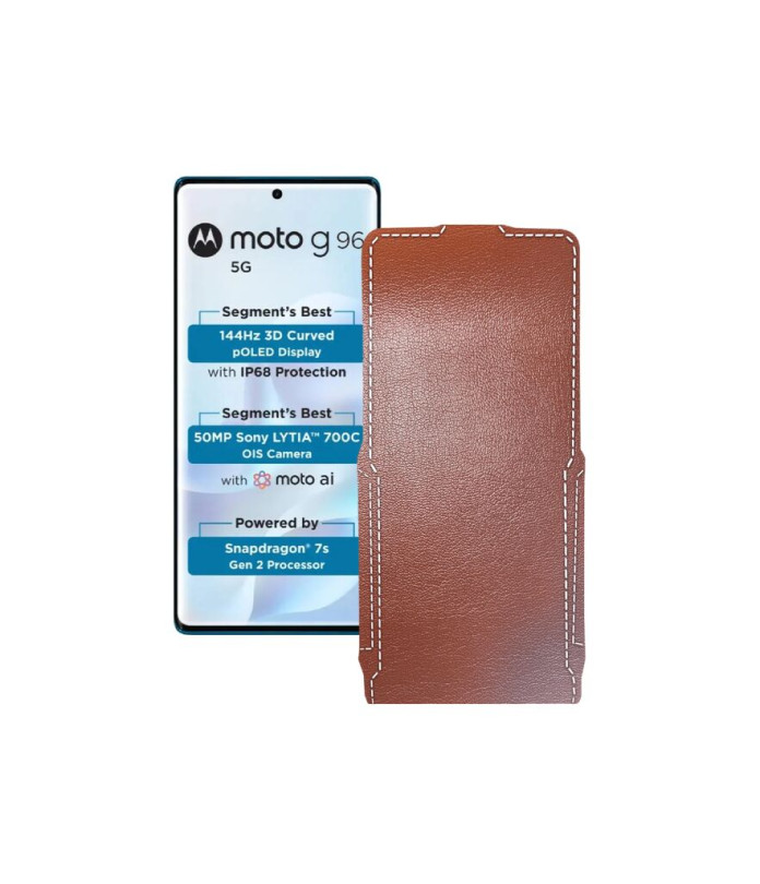 Чохол-флип з екошкіри для телефону Motorola Moto G96 5G
