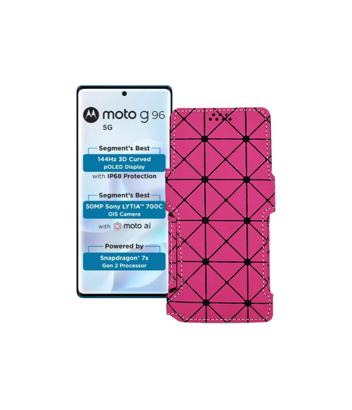 Чохол-книжка з екошкіри для телефону Motorola Moto G96 5G
