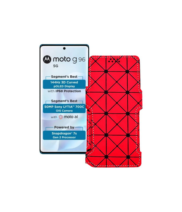 Чохол-книжка з екошкіри для телефону Motorola Moto G96 5G