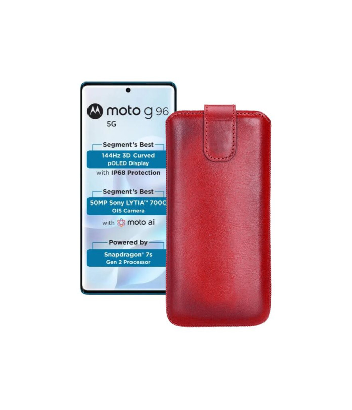 Витяжка з екошкіри для телефону Motorola Moto G96 5G