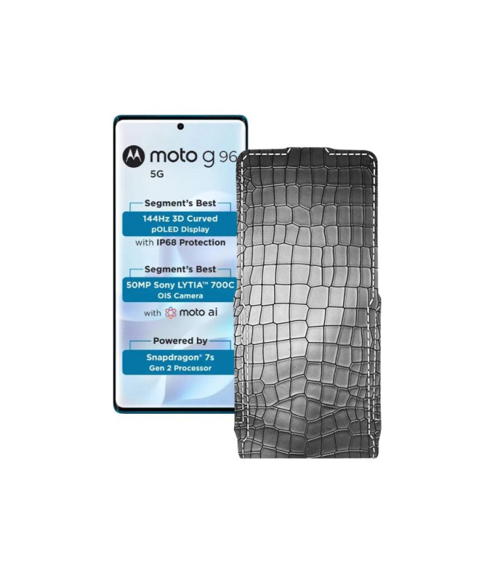 Чохол-флип з екошкіри для телефону Motorola Moto G96 5G