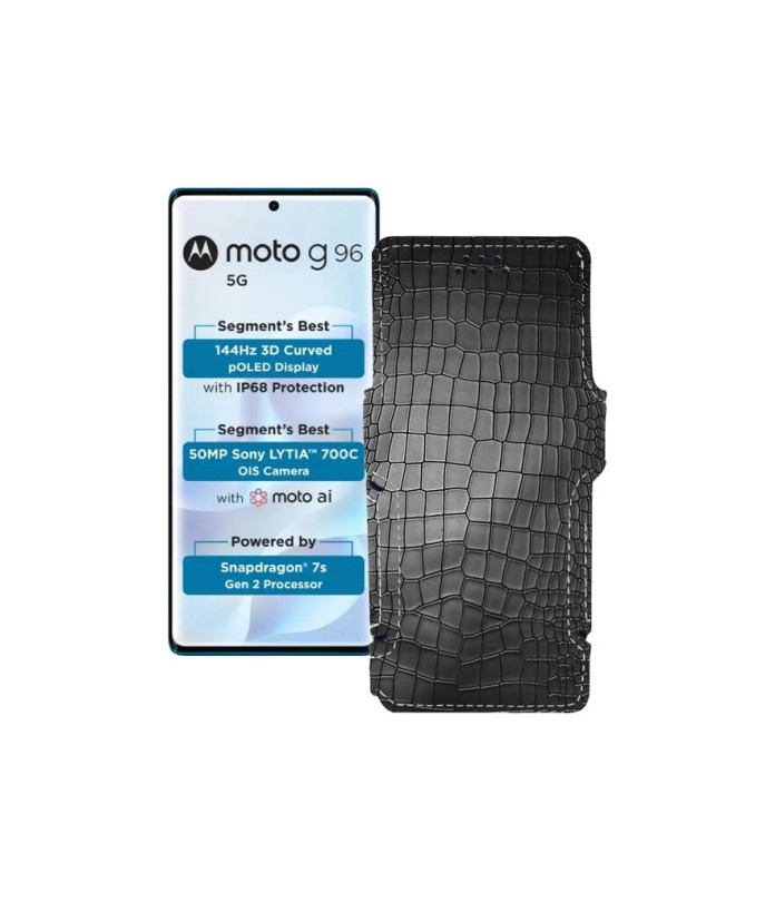 Чохол-книжка з екошкіри для телефону Motorola Moto G96 5G