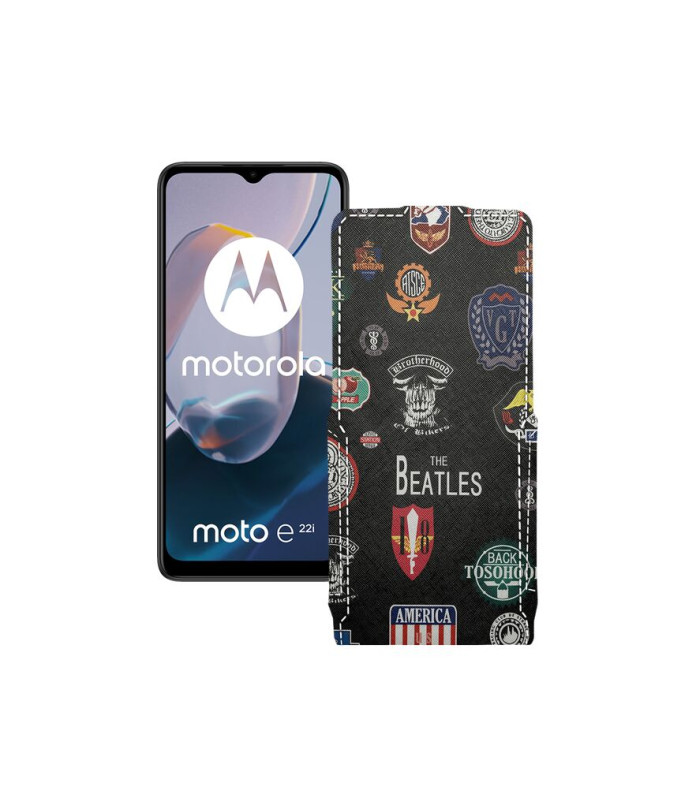 Чохол-флип з екошкіри для телефону Motorola Moto E22 (E22i)