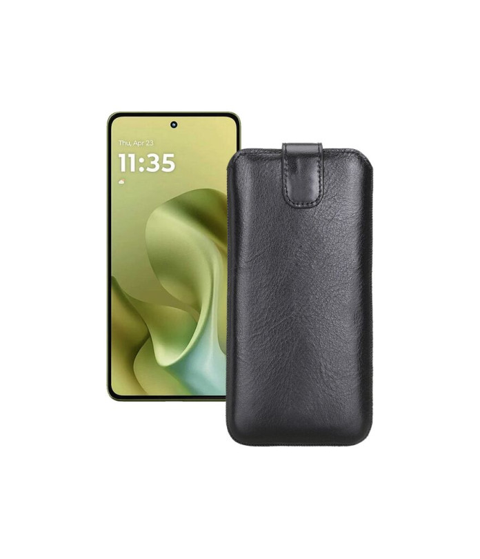 Витяжка з екошкіри для телефону Motorola Moto G86