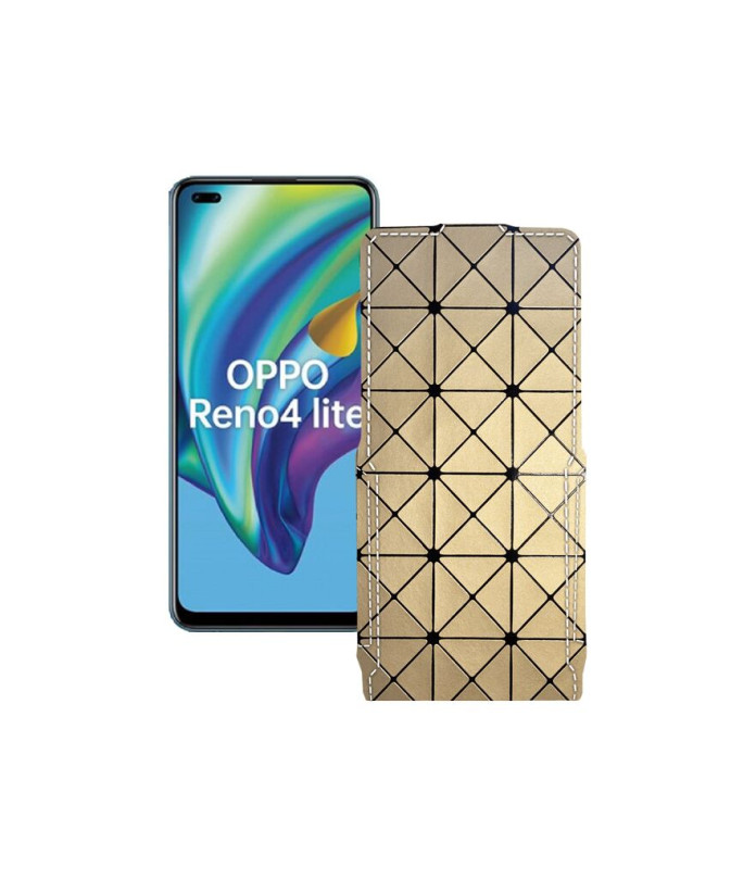 Чохол-флип з екошкіри для телефону OPPO Reno 4 lite