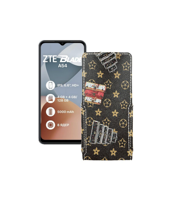 Чохол-флип з екошкіри для телефону ZTE Blade A54