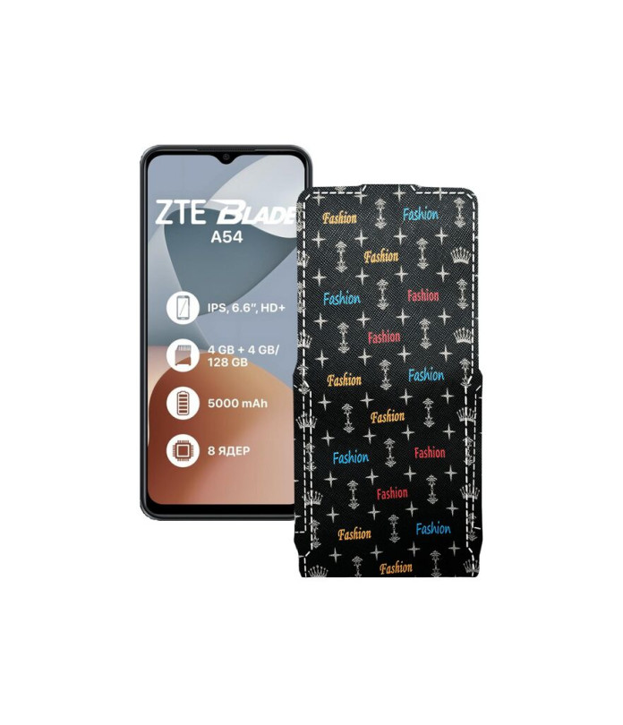 Чохол-флип з екошкіри для телефону ZTE Blade A54