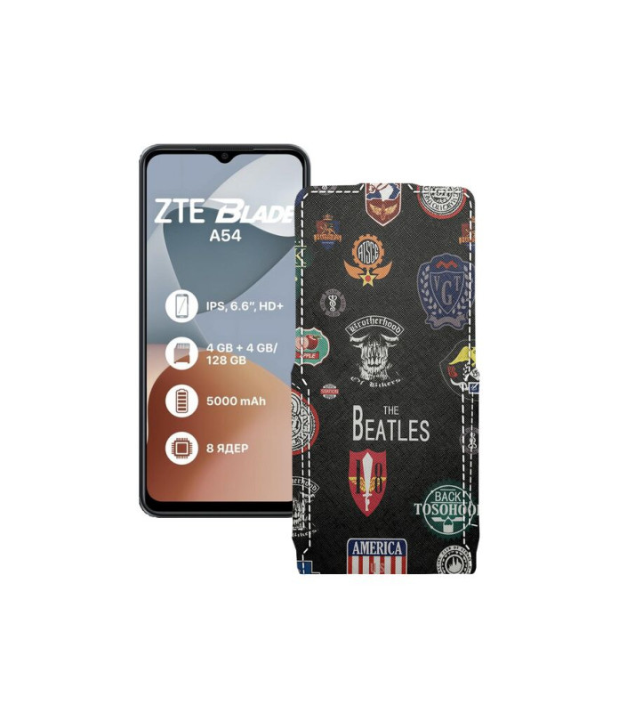 Чохол-флип з екошкіри для телефону ZTE Blade A54