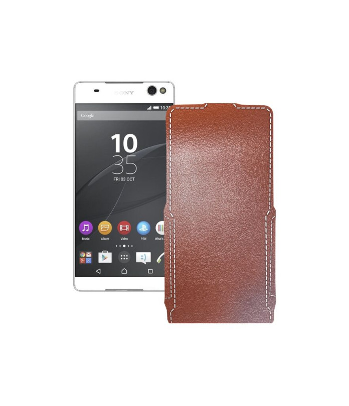 Чохол-флип з екошкіри для телефону Sony Xperia C5 Ultra