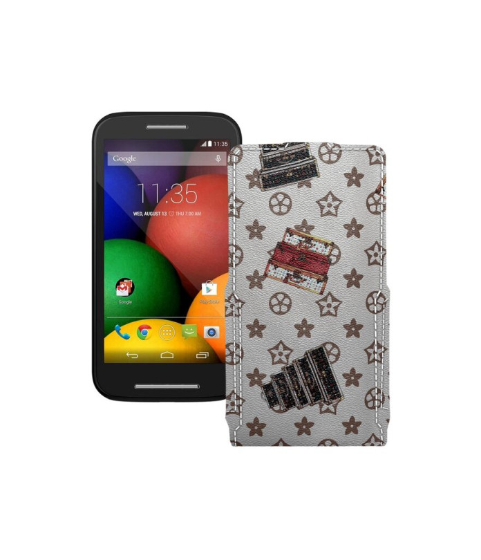 Чохол-флип з екошкіри для телефону Motorola Moto E