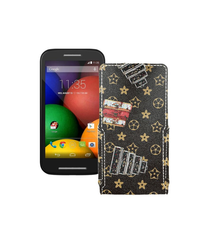 Чохол-флип з екошкіри для телефону Motorola Moto E