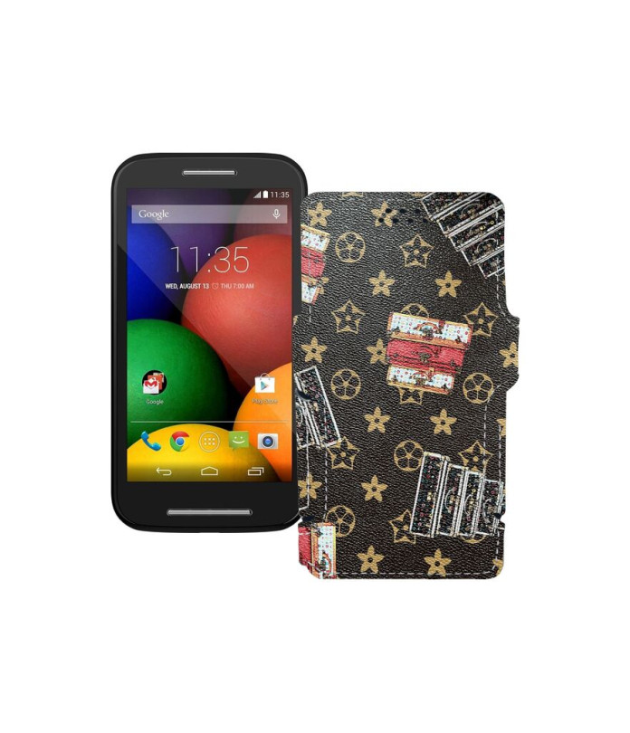 Чохол-книжка з екошкіри для телефону Motorola Moto E