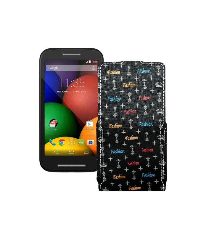 Чохол-флип з екошкіри для телефону Motorola Moto E