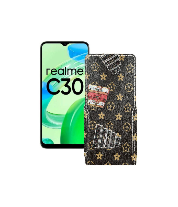 Чохол-флип з екошкіри для телефону Realme C30