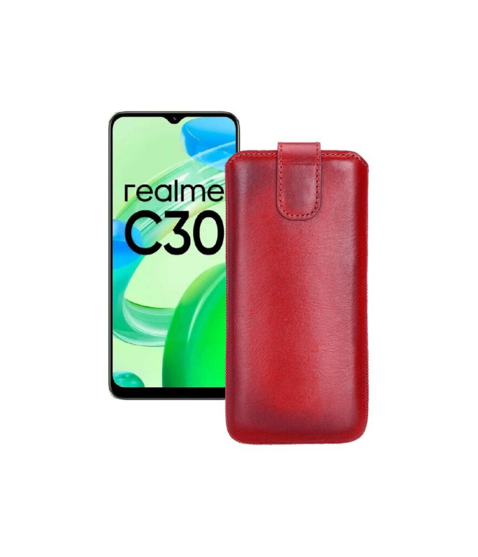 Витяжка з екошкіри для телефону Realme C30