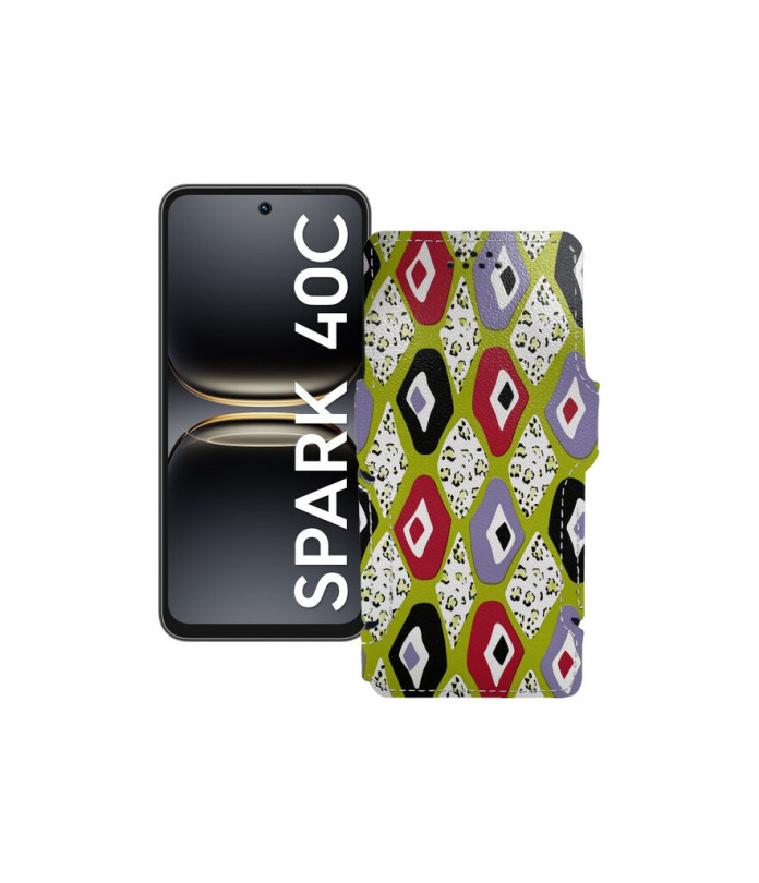 Чохол-книжка з екошкіри для телефону Tecno Spark 40C