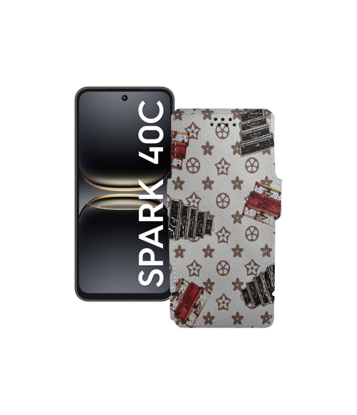 Чохол-книжка з екошкіри для телефону Tecno Spark 40C