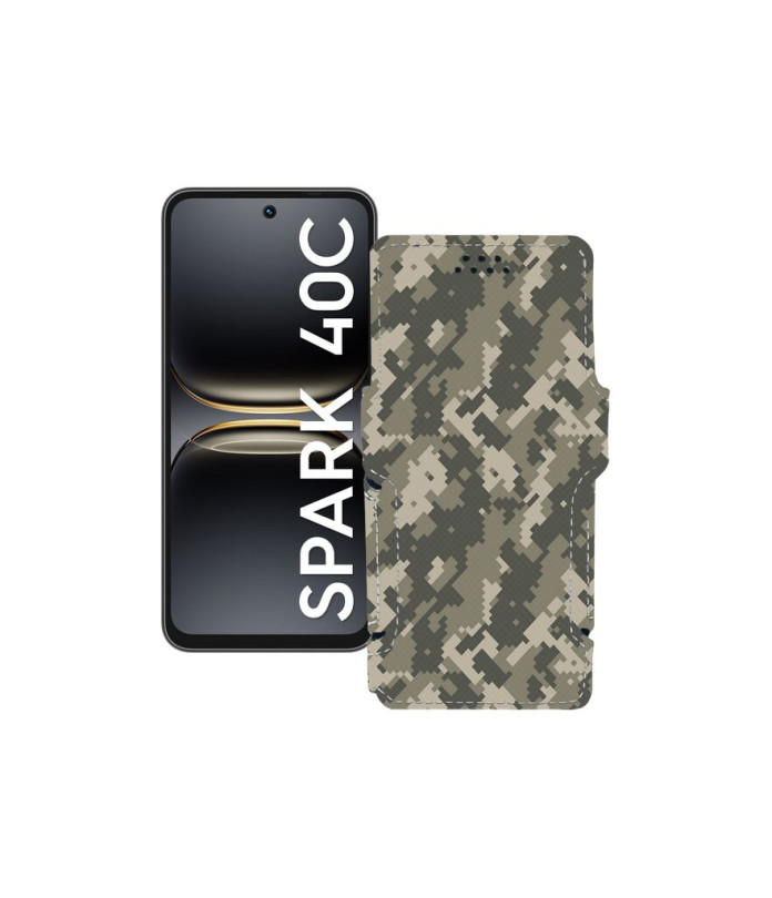 Чохол-книжка з екошкіри для телефону Tecno Spark 40C