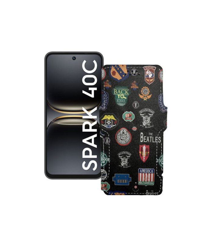 Чохол-книжка з екошкіри для телефону Tecno Spark 40C